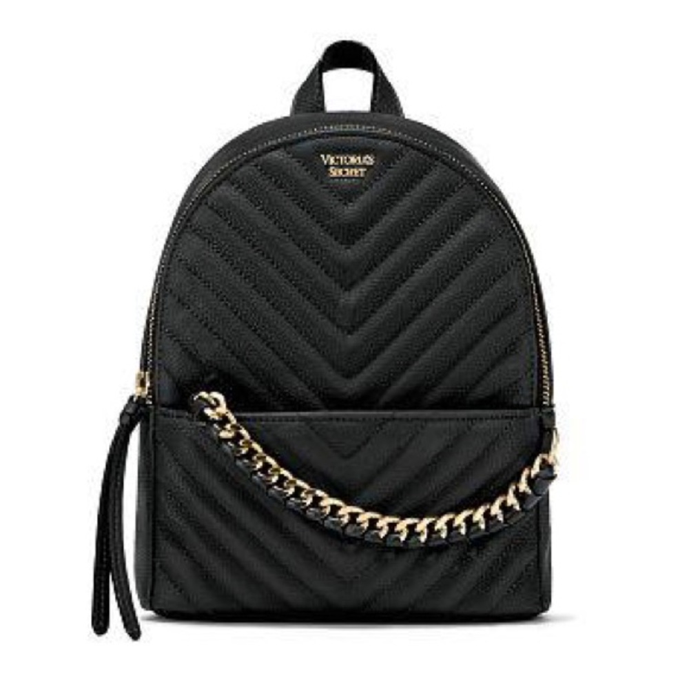 Victoria’s Secret Black Quilted Mini Backpack